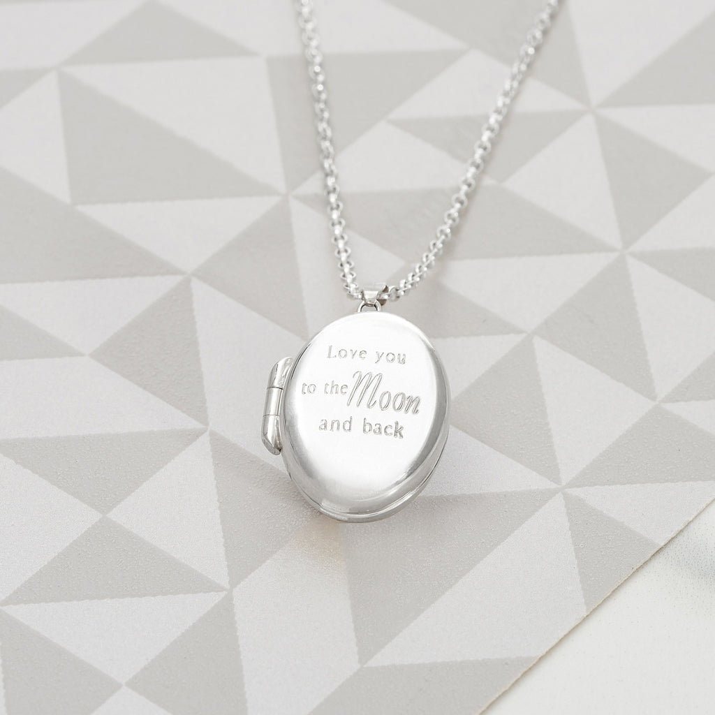 Silver Rhodium 'Love You To The Moon And Back' Pendant | H.Samuel